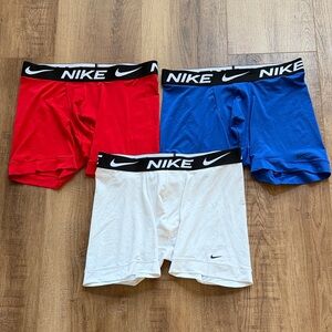 Nike Men's Boxer Briefs - Bold Red, Blue, and White